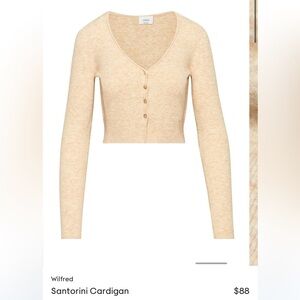 Wilfred Santorini Oatmeal Cardigan NWT